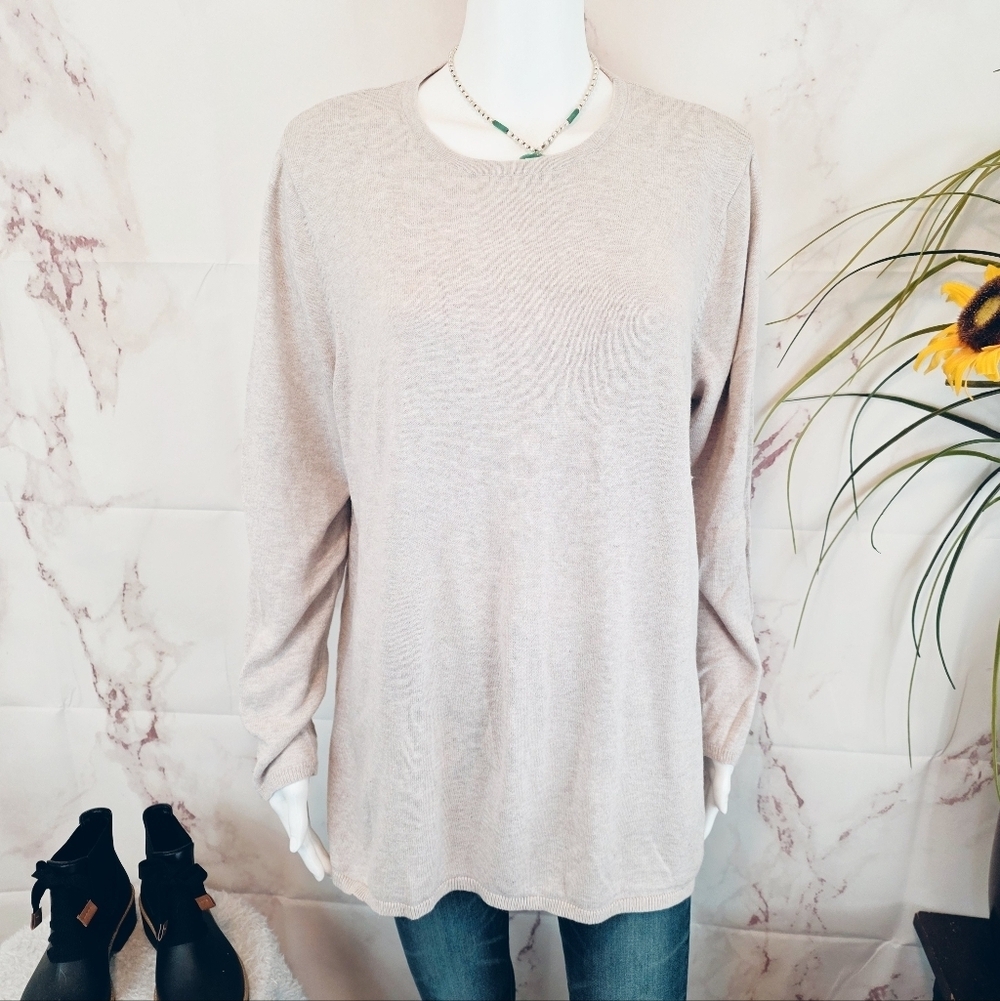 Fenn Wright Manson Soft Neutral Beige Knit Sweater Angora Blend Cozy 2X